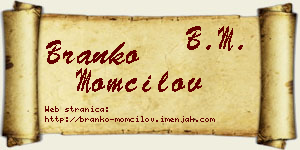 Branko Momčilov vizit kartica